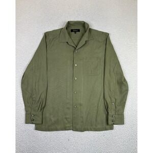 Quince Shirt Mens Small Olive Green 100% Silk Twill Long Sleeve Button Up